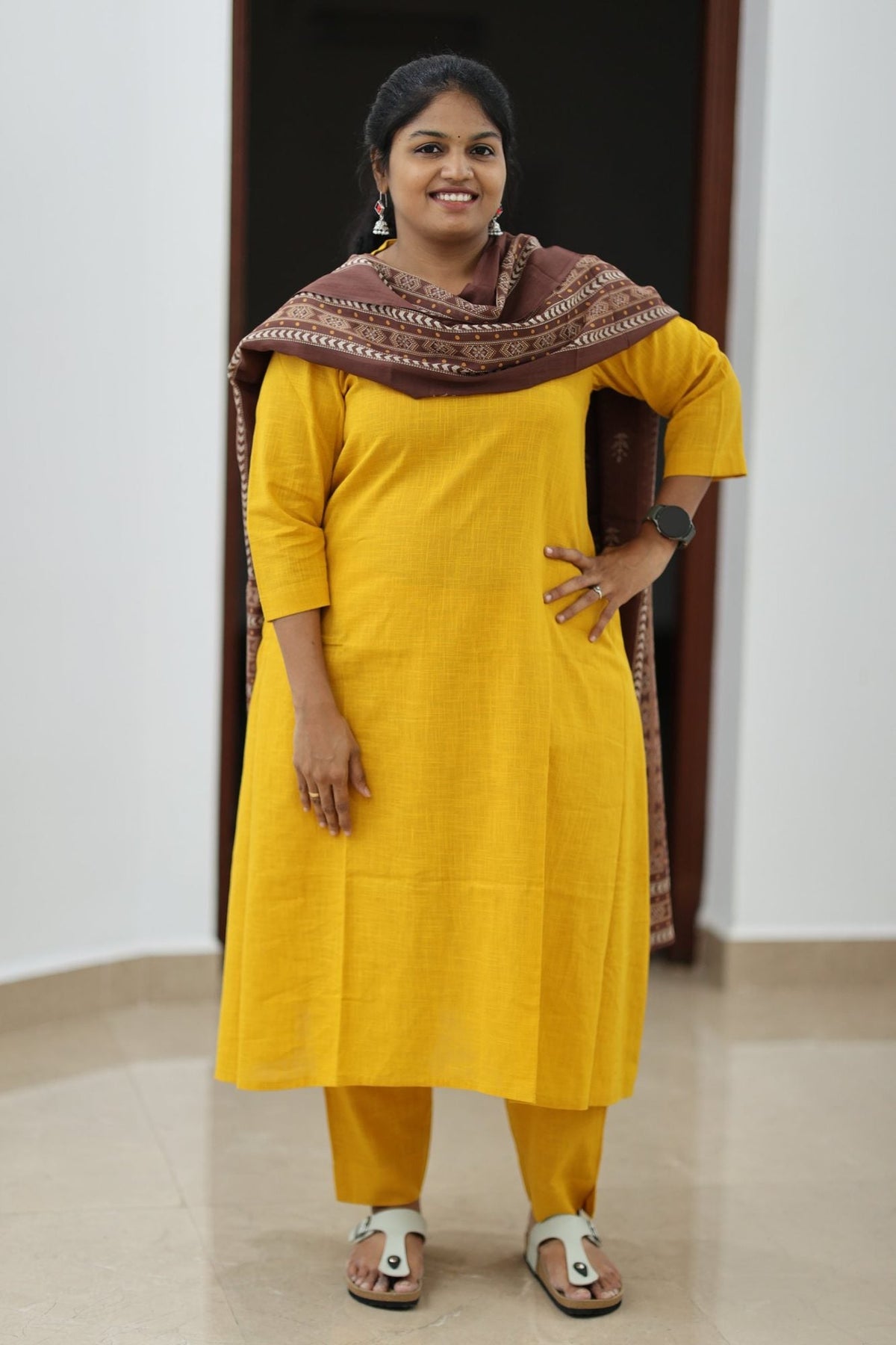 Mango Lassi Chocolate Dupatta 30+ Women Everyday Office Kurta (Top + Bottom + Dupatta) | MAGI0065