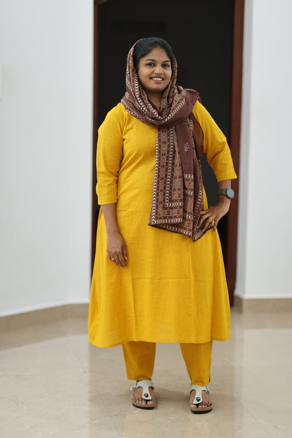 Mango Lassi Chocolate Dupatta 30+ Women Everyday Office Kurta (Top + Bottom + Dupatta) | MAGI0065