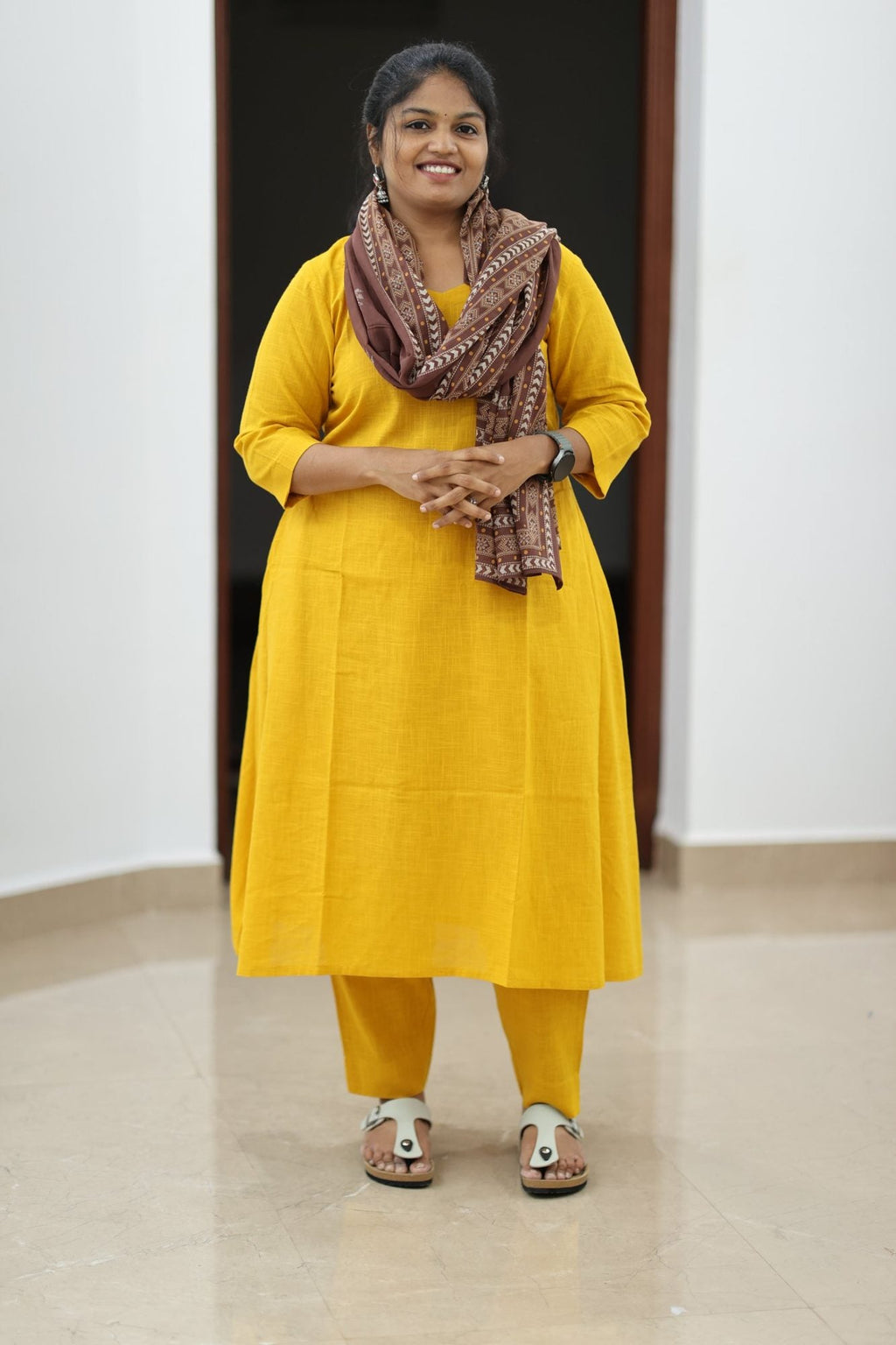 Mango Lassi Chocolate Dupatta 30+ Women Everyday Office Kurta (Top + Bottom + Dupatta) | MAGI0065