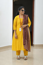 Mango Lassi Chocolate Dupatta 30+ Women Everyday Office Kurta (Top + Bottom + Dupatta) | MAGI0065
