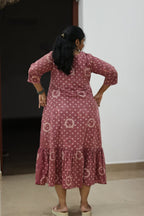 Rose Falooda Hakoba Maxi 30+ Women Everyday Office Kurta (Maxi Dress) | MAGI0069