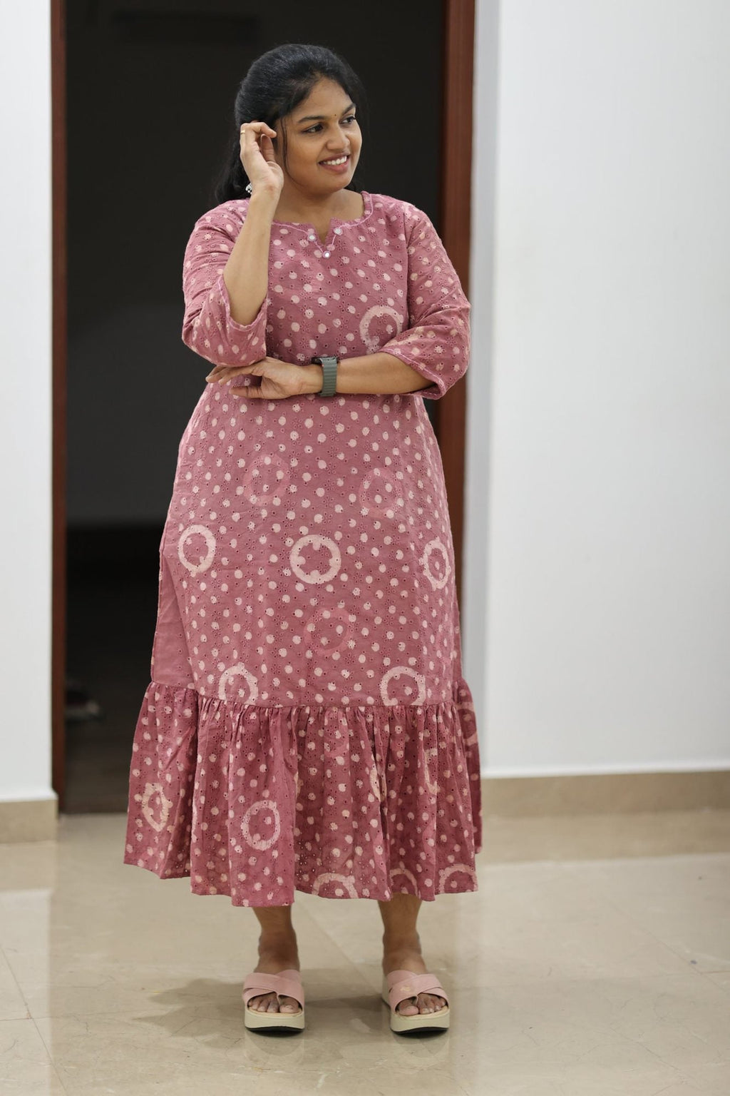 Rose Falooda Hakoba Maxi 30+ Women Everyday Office Kurta (Maxi Dress) | MAGI0069