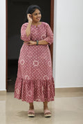 Rose Falooda Hakoba Maxi 30+ Women Everyday Office Kurta (Maxi Dress) | MAGI0069