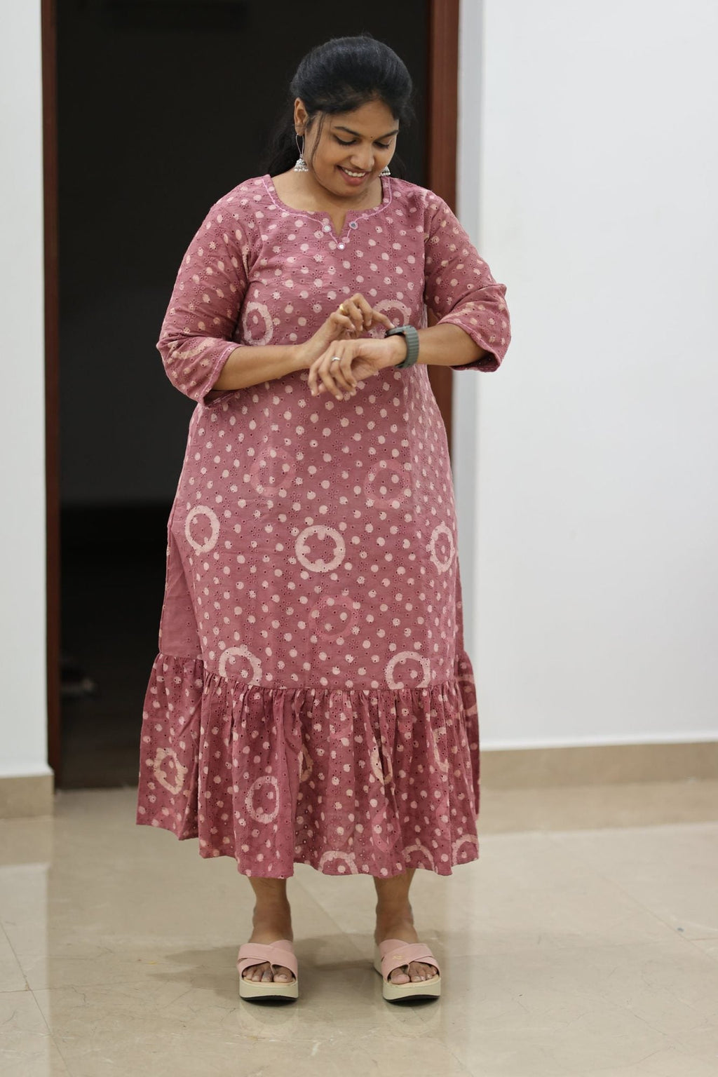 Rose Falooda Hakoba Maxi 30+ Women Everyday Office Kurta (Maxi Dress) | MAGI0069