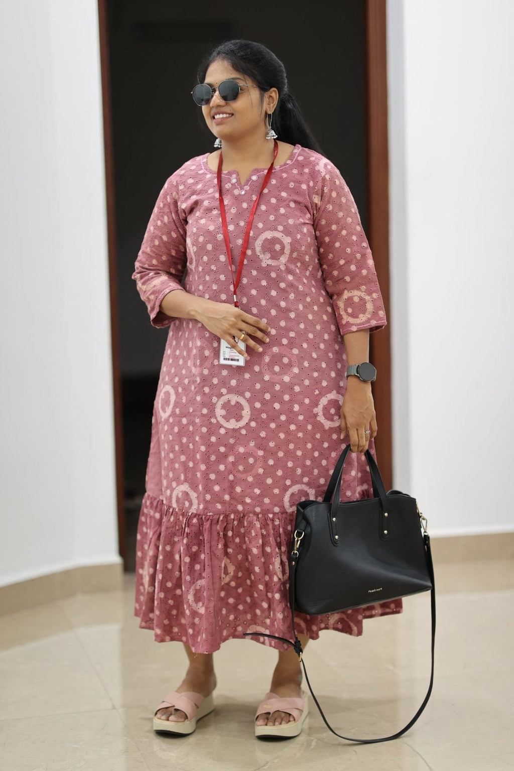 Rose Falooda Hakoba Maxi 30+ Women Everyday Office Kurta (Maxi Dress) | MAGI0069