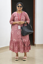 Rose Falooda Hakoba Maxi 30+ Women Everyday Office Kurta (Maxi Dress) | MAGI0069